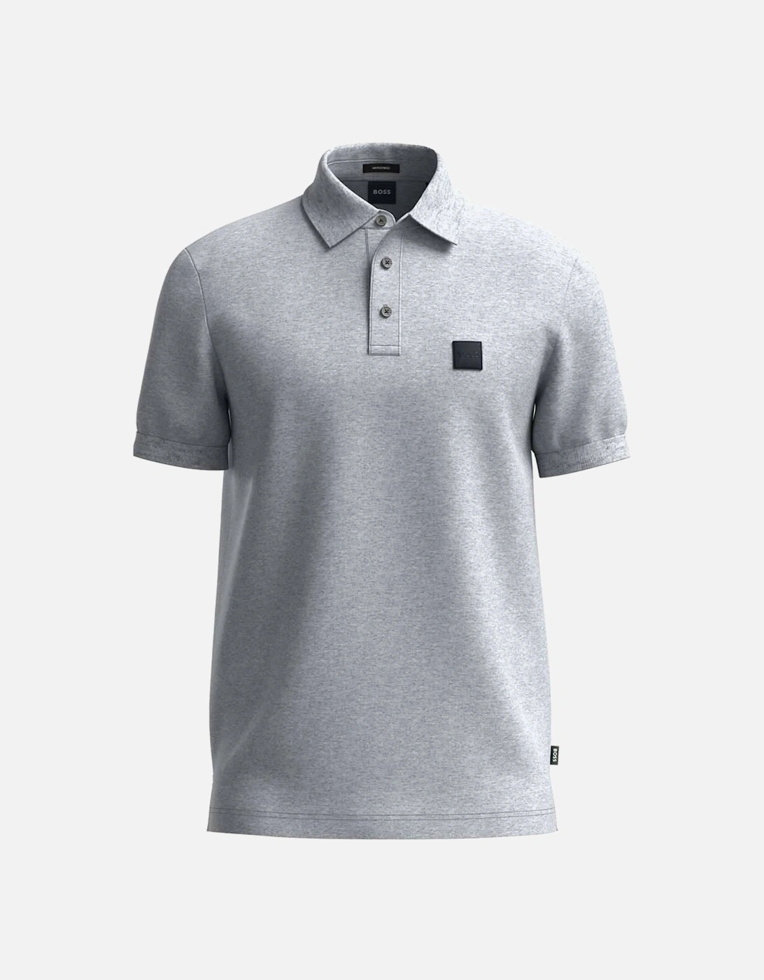 Mens Logo Patch Polo Grey, 4 of 3