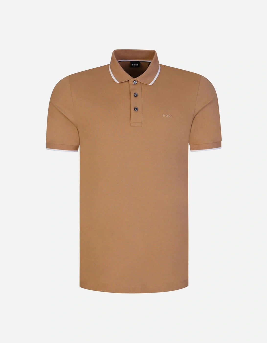 Mens Striped Collar Polo Brown, 5 of 4