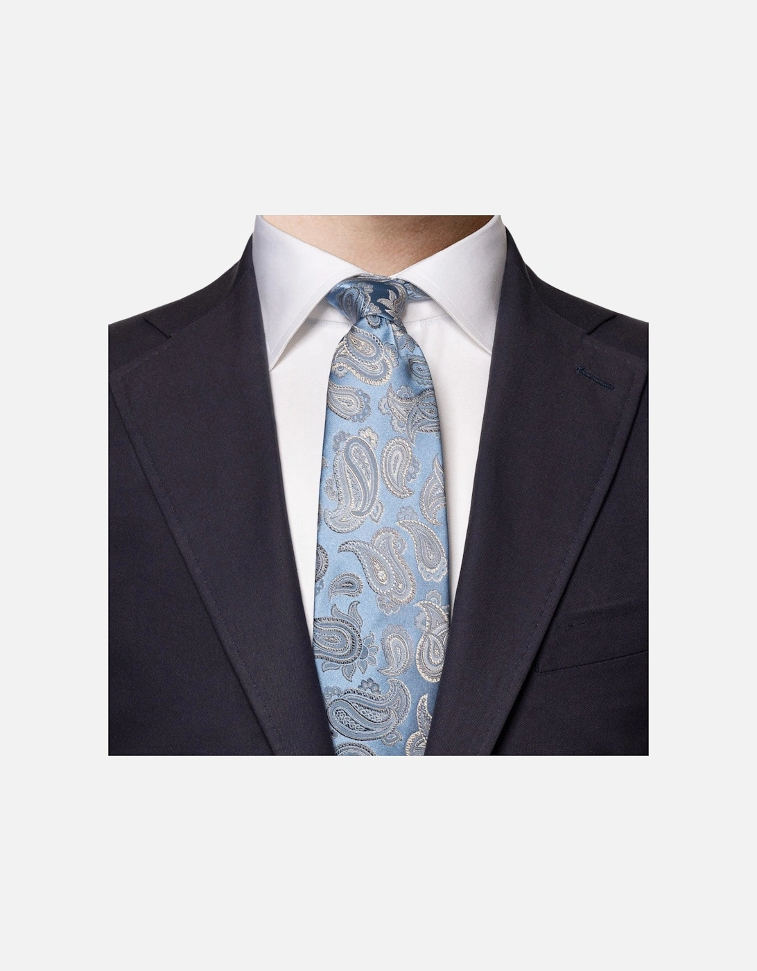 Paisley Silk Tie 27 Light Blue