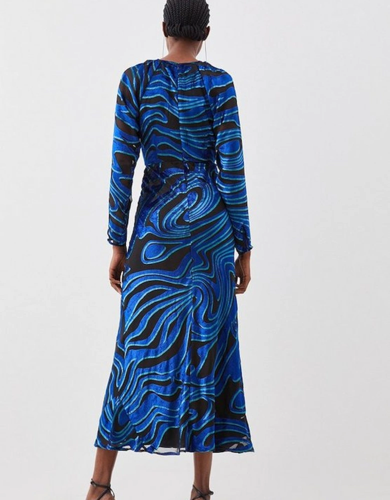 Velvet Devore Woven Midaxi Column Dress