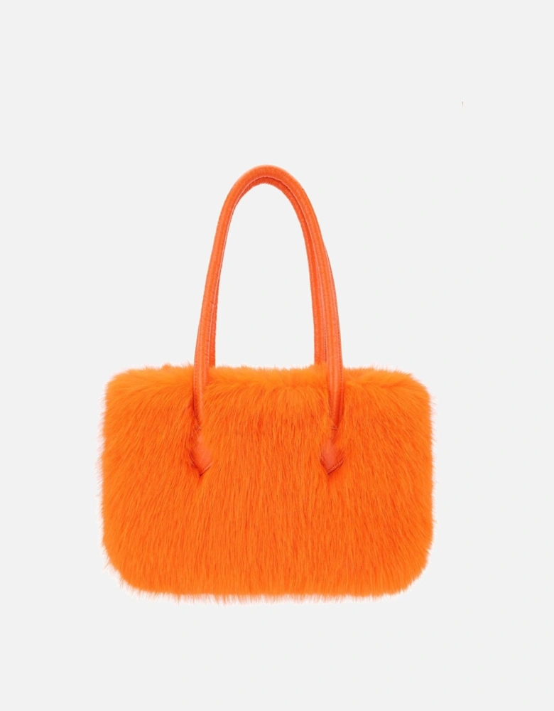 Orange Eco Bamboo Faux Fur Tote Bag