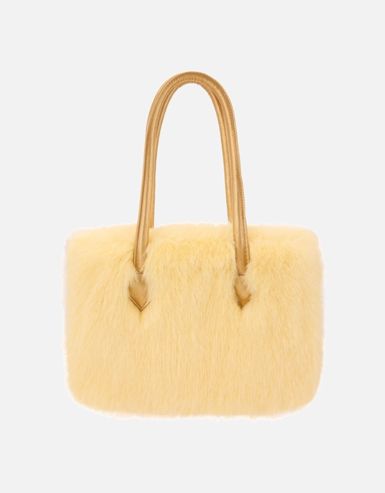 Yellow Eco Bamboo Faux Fur Tote Bag