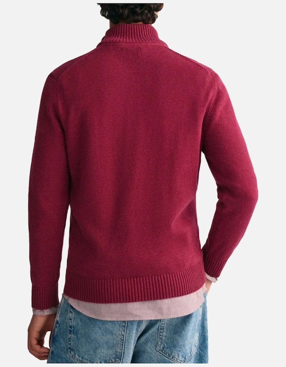 Casual Cotton Half Zip Plumped Red