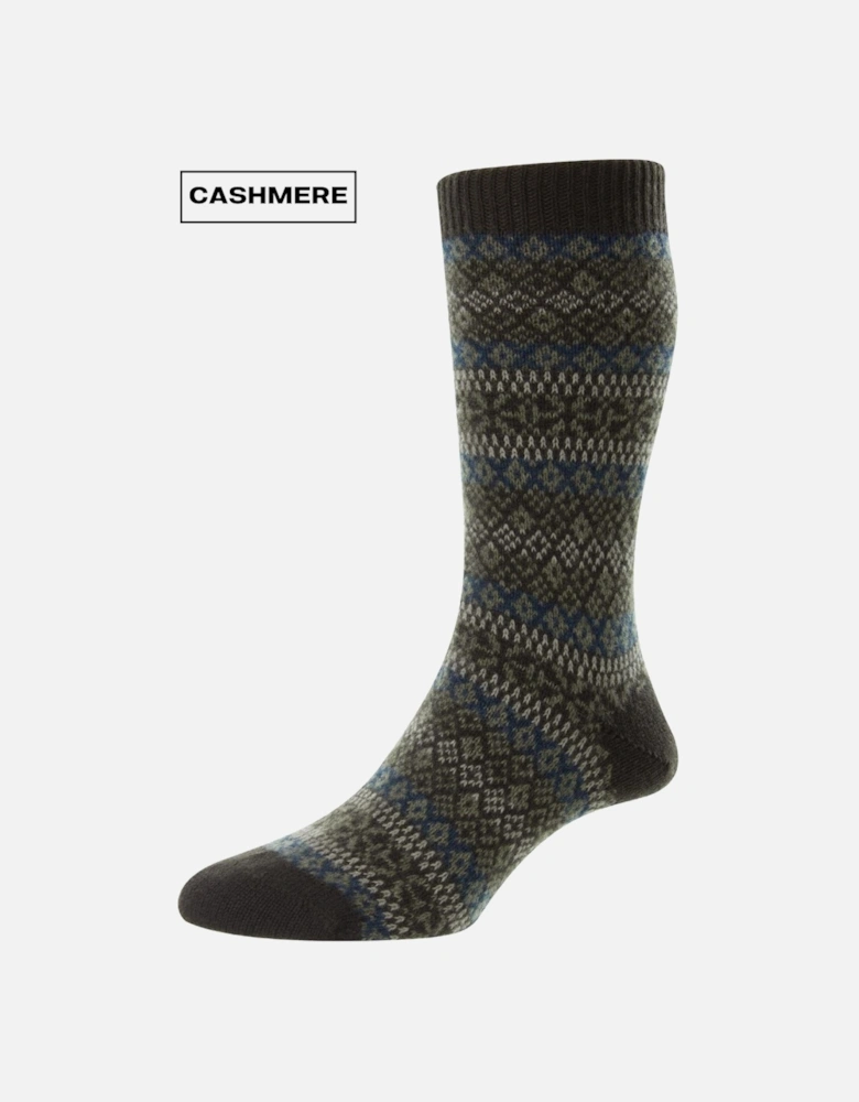 Men's Sherborne Fair Isle Cashmere Sock