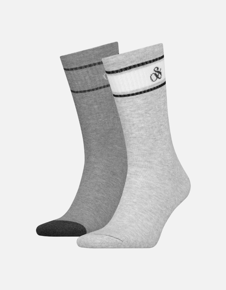 2 Pack Men's Sport Logo Crew Sock