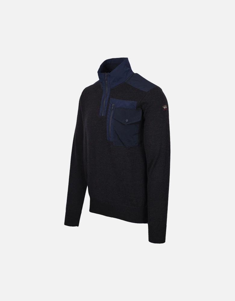 Paul And Shark Half Zip Knitwear Charcoal