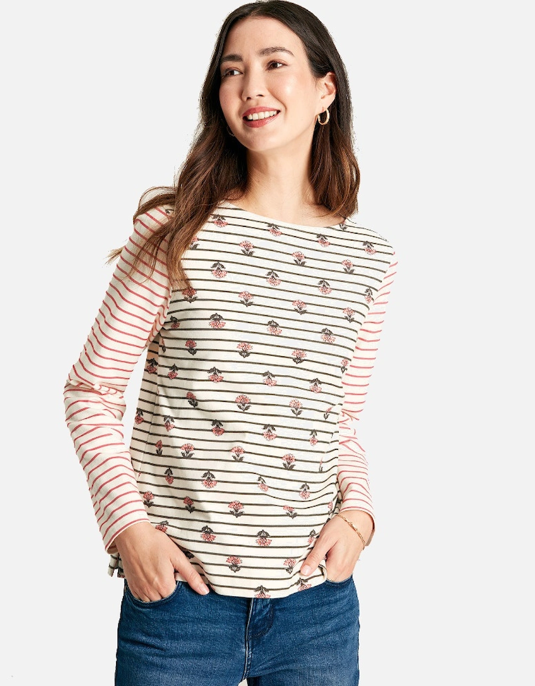 Womens Printed Brancaster Long Sleeve Top, 6 of 5