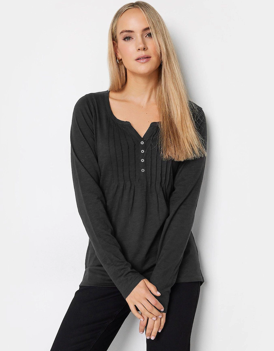 Black Ls Henley Top, 2 of 1