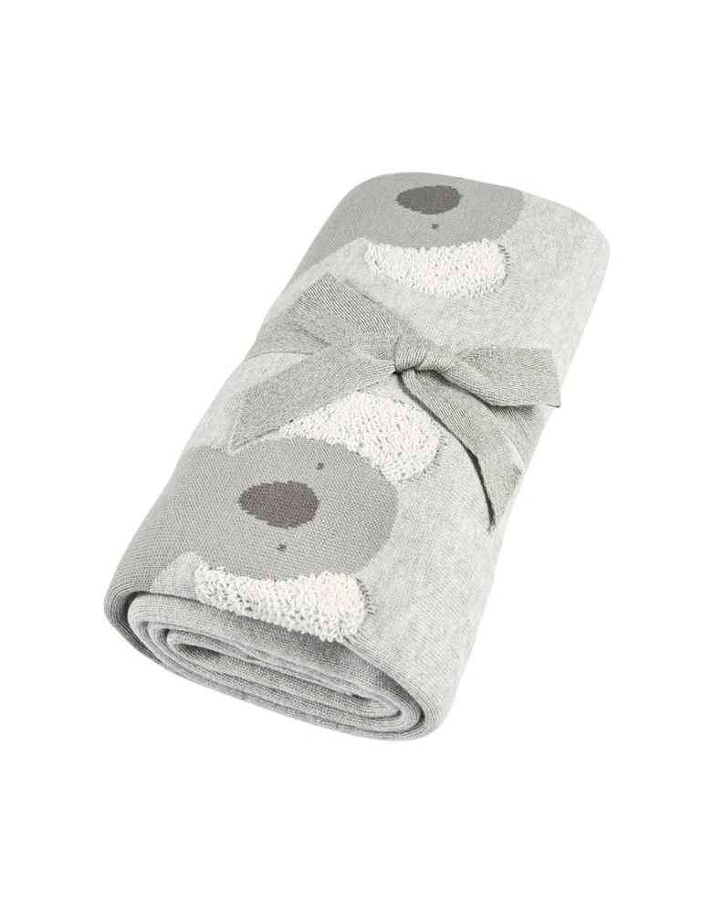 Nursery Knitted Blanket - Koala - Grey