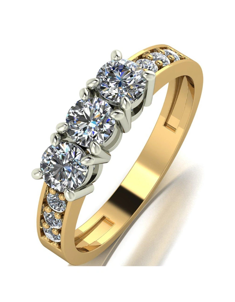 Lady Lynsey 9ct Gold 1.00ct Total Trilogy Ring