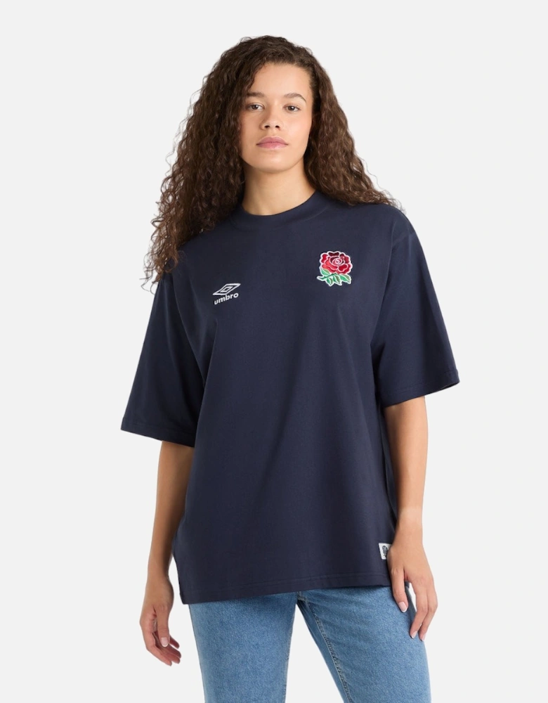 Womens/Ladies Dynasty England Rugby Oversized T-Shirt