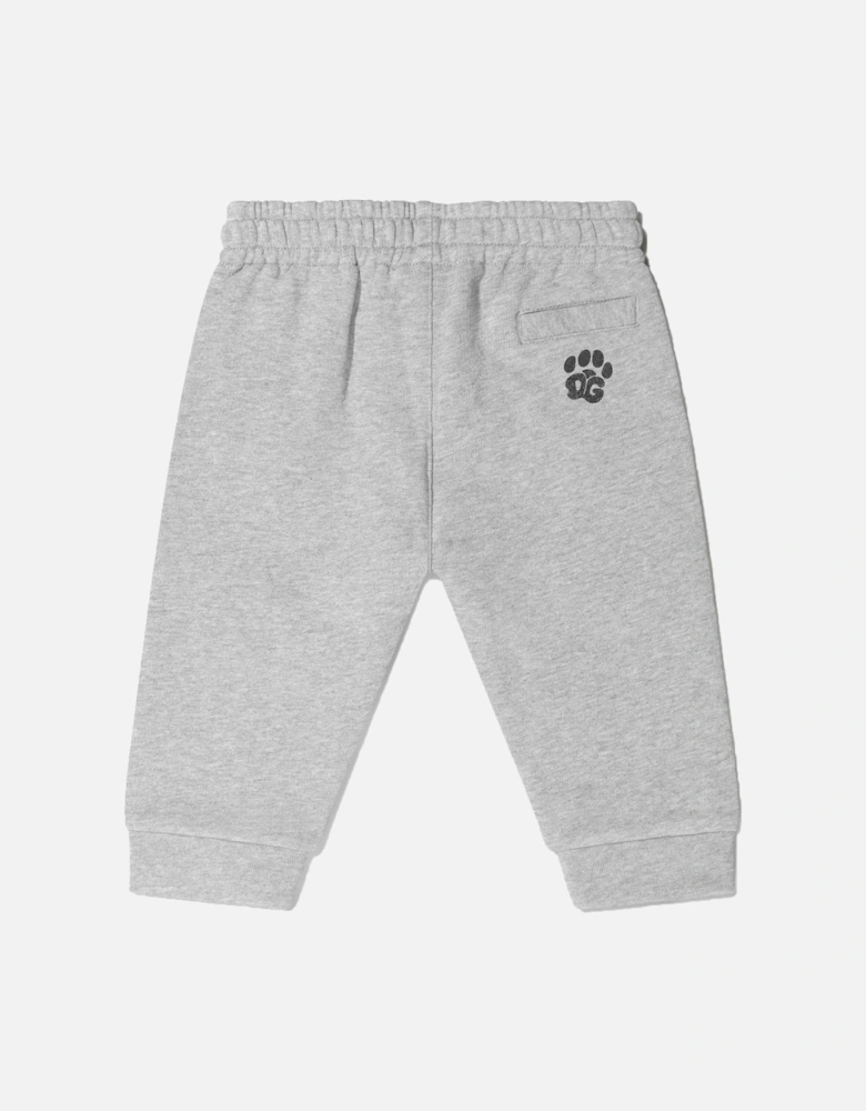 Baby Boys Animalier Cotton Joggers Grey