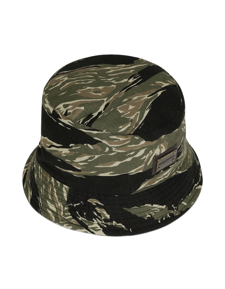 Boys Camouflage Logo Bucket Hat Khaki