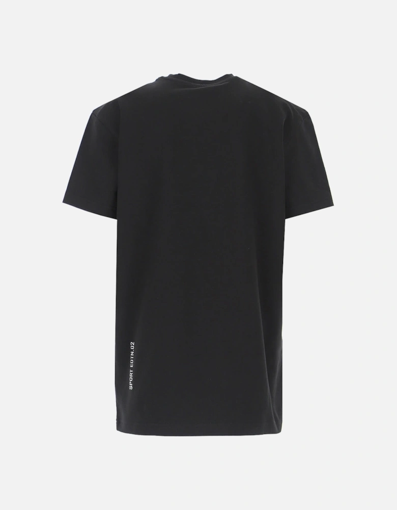 Boys Oversized Leaf Print T-shirt Black