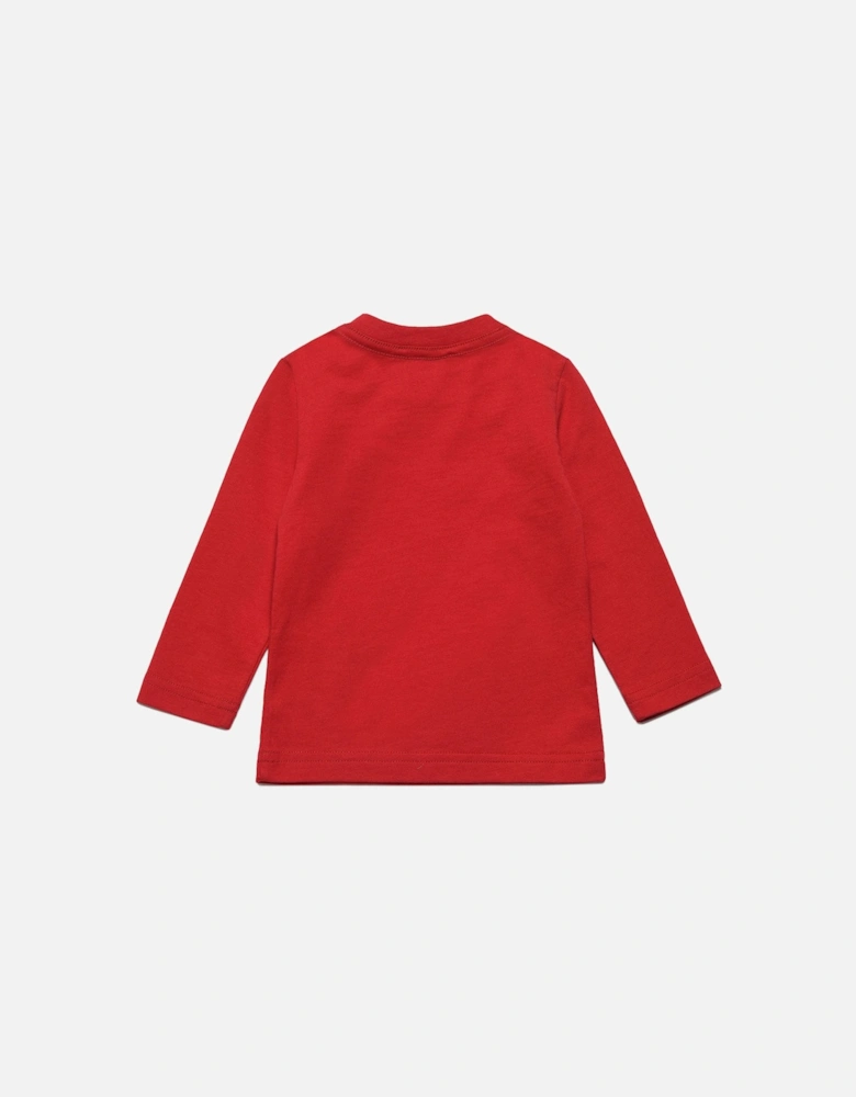 Baby Boys Logo Print Long Sleeve T-Shirt Red