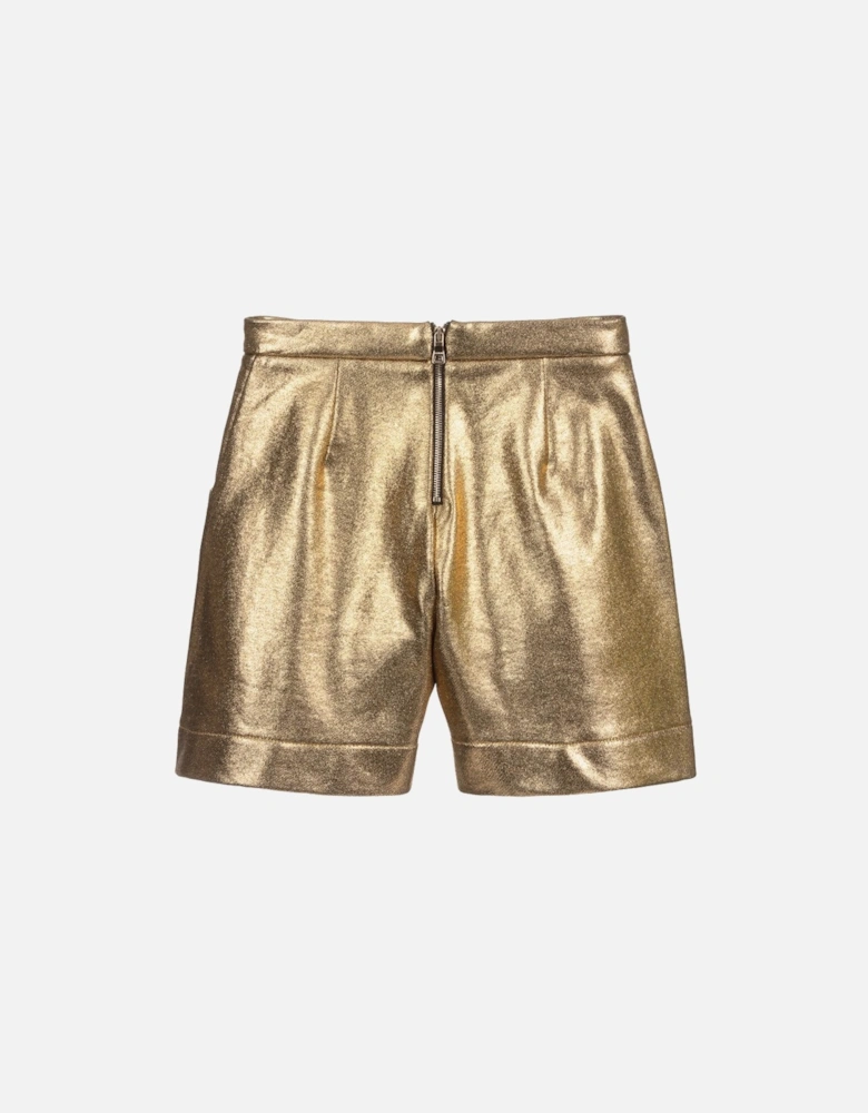 Teen Girls Metallic Shorts Gold