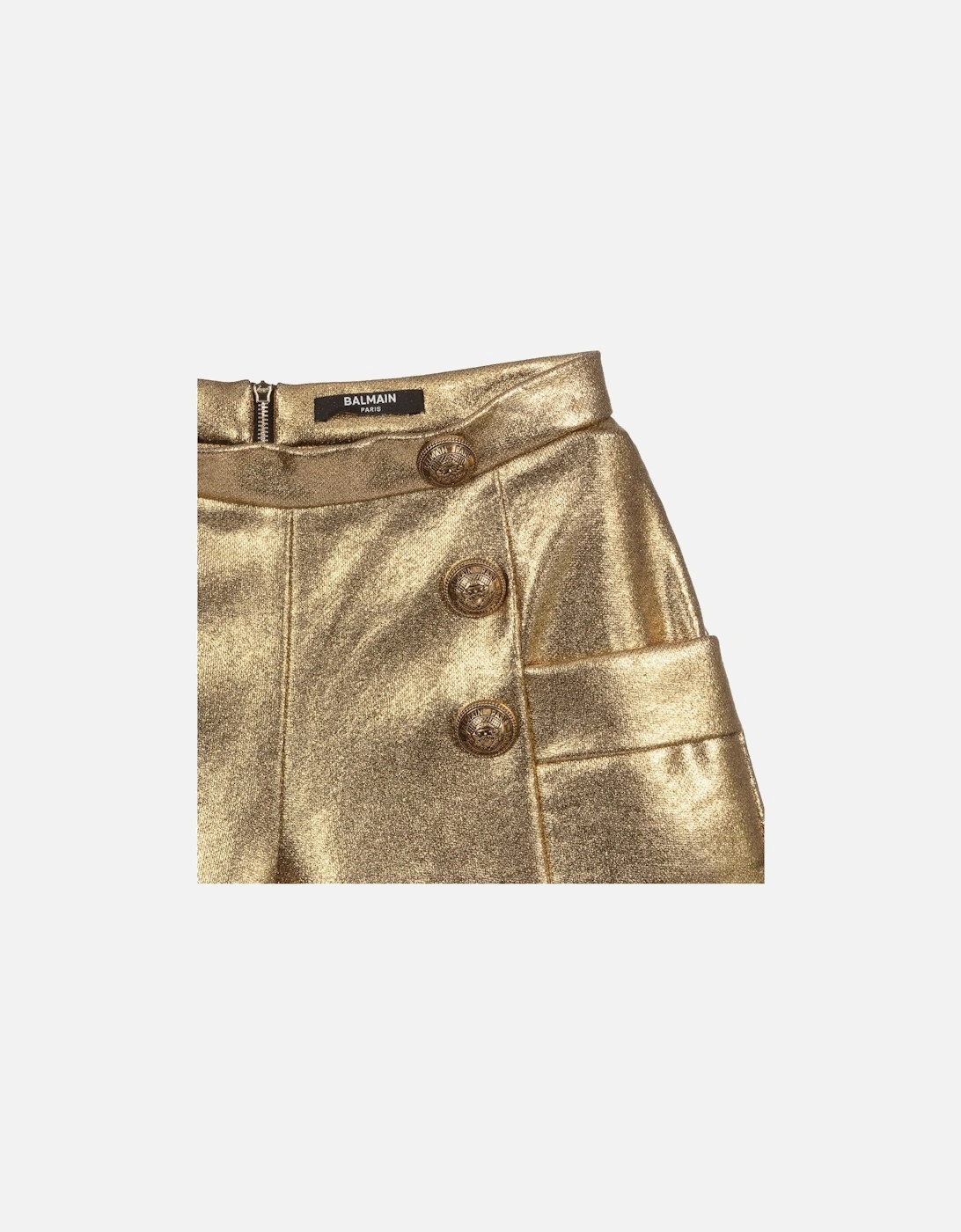 Teen Girls Metallic Shorts Gold