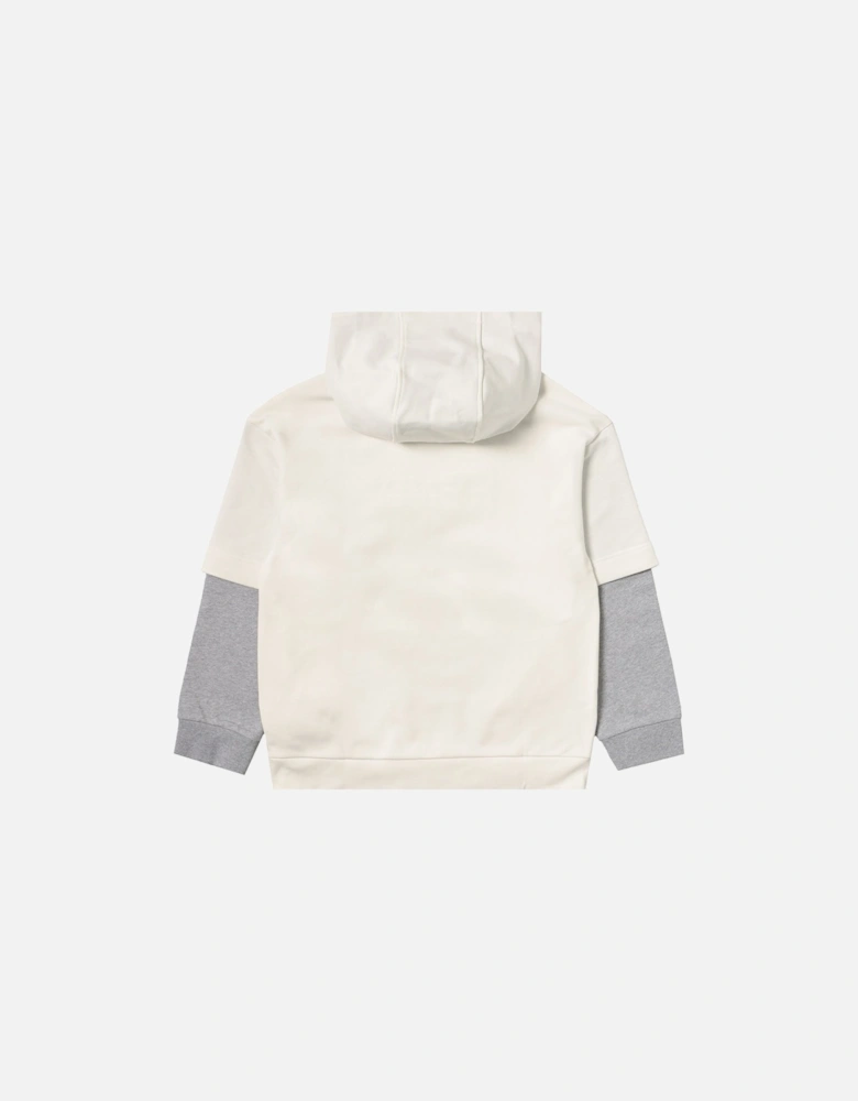 Boys Embossed Logo Hoodie White