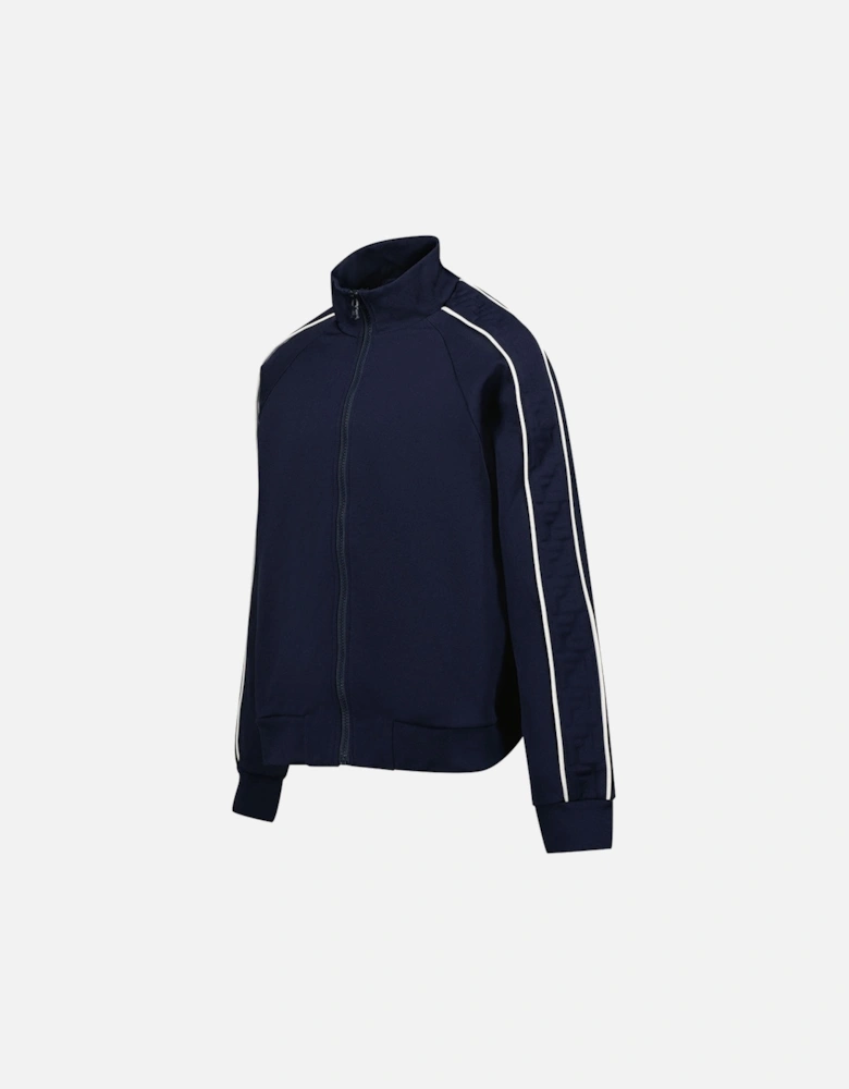 Boys Embossed Logo Zip Top Navy