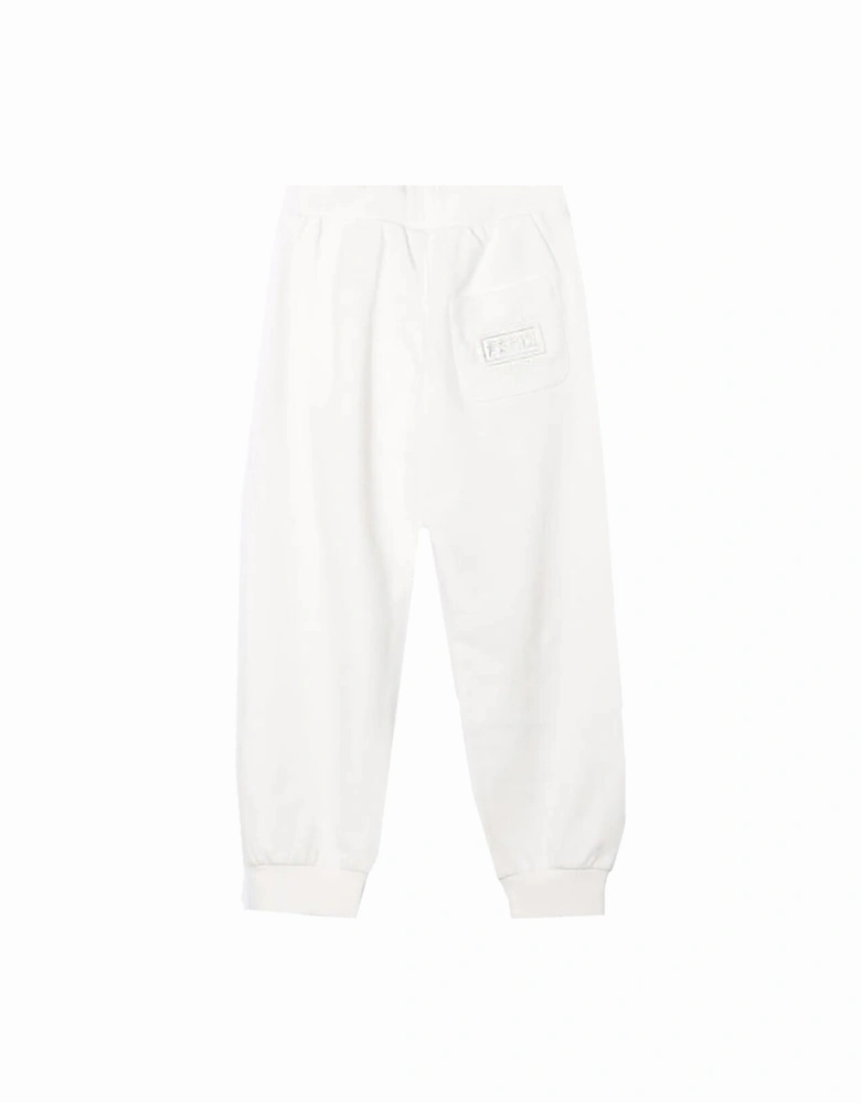 Boys Embossed Logo Joggers White