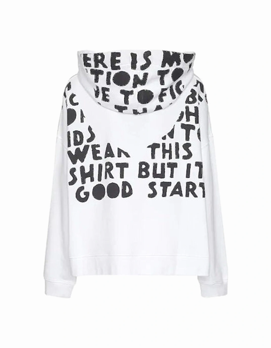 Slogan Print Hoodie White