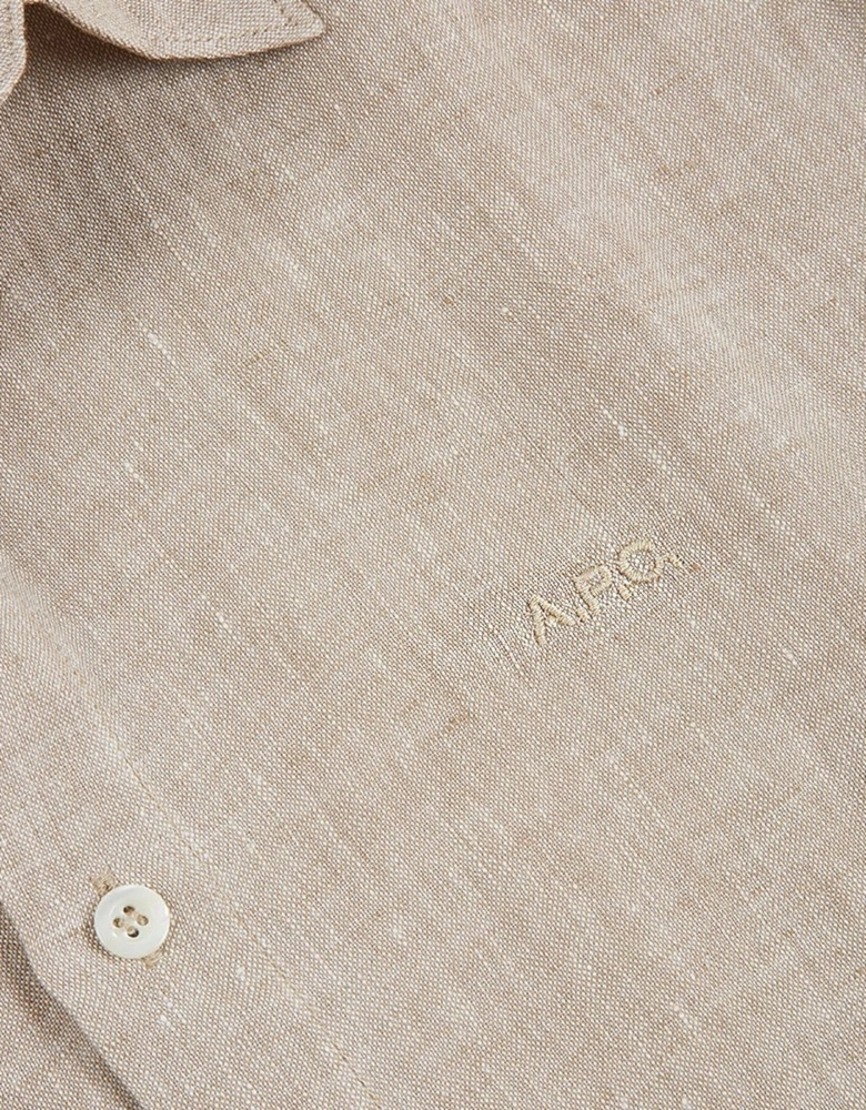 A.p.c Mens Vincent Logo Shirt Beige