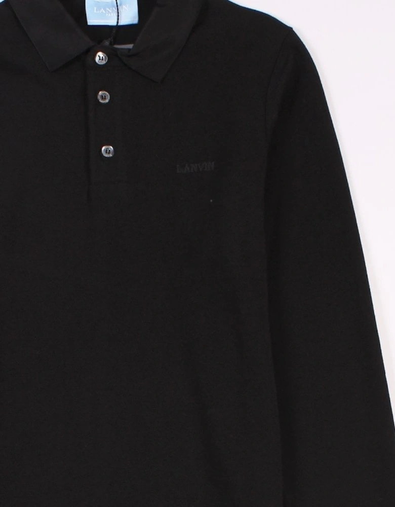 Boys Long Sleeve Polo Shirt Black