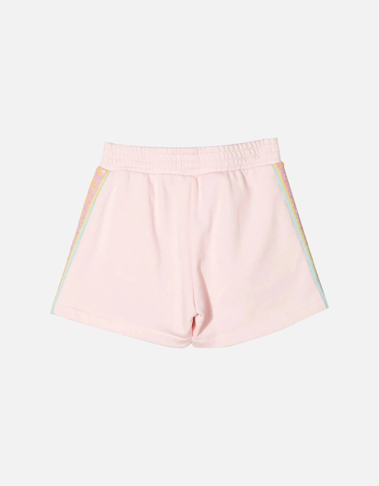Girls Side Stripe Sweat Shorts Pink
