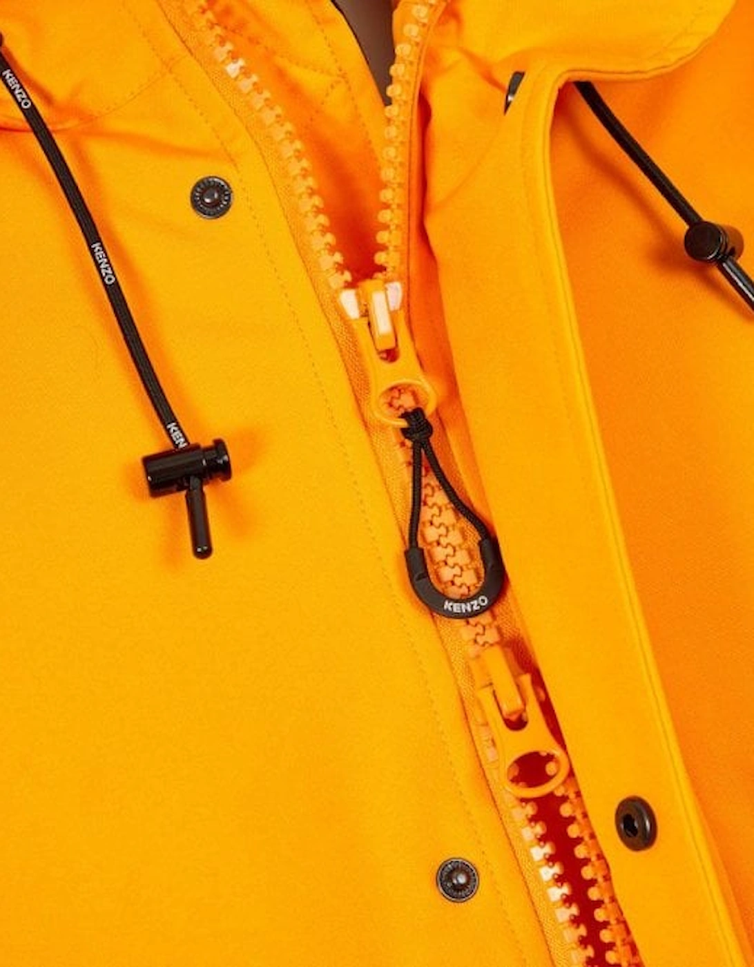 Men's Padded Fur Hooded Parka Jacket Orange