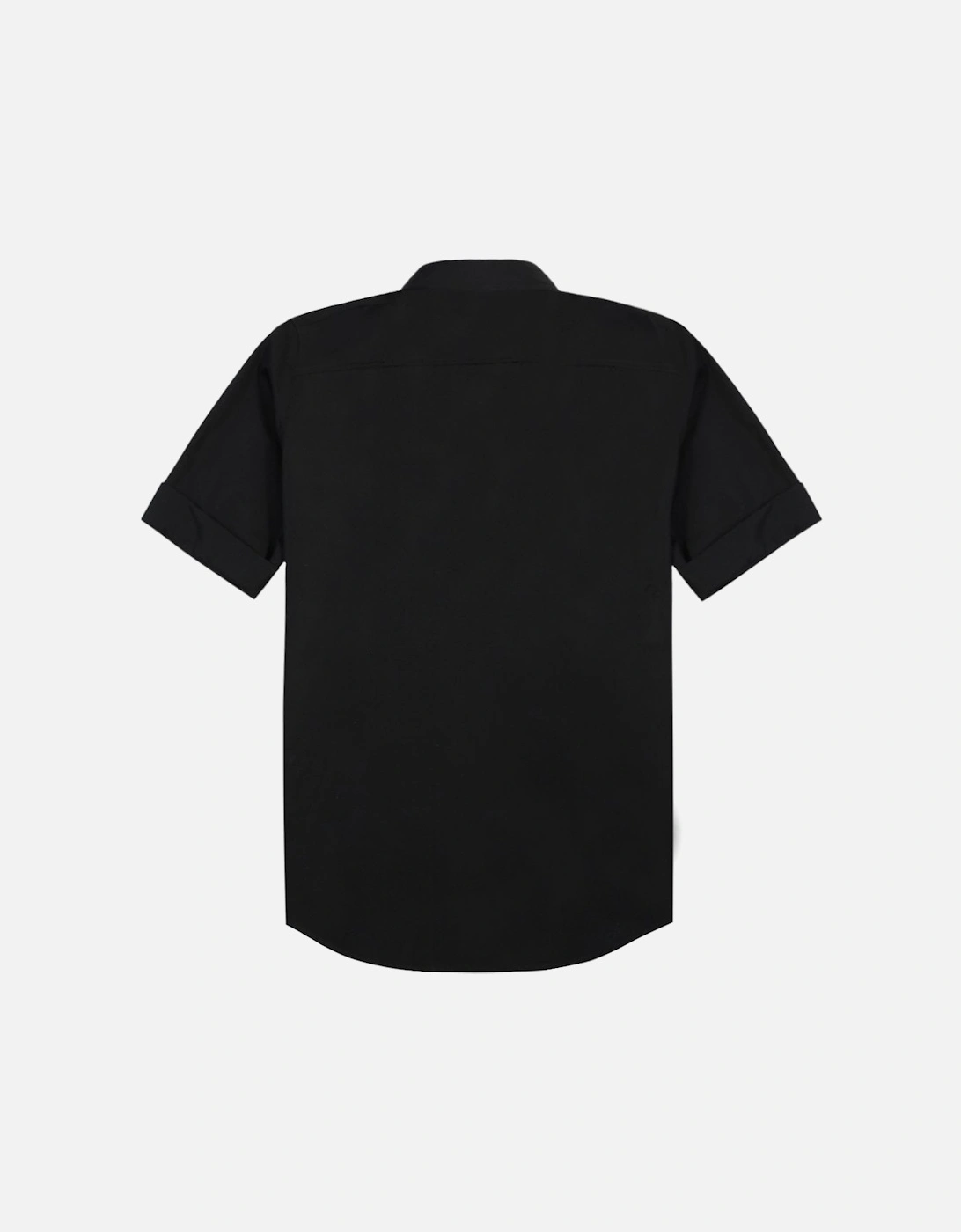 Men's Graphic Print Three Quarter Sleeve Shirt Black
