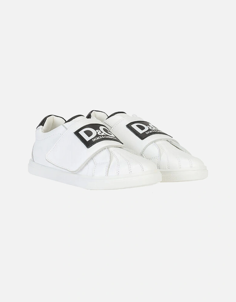 Boys Strap Trainers White