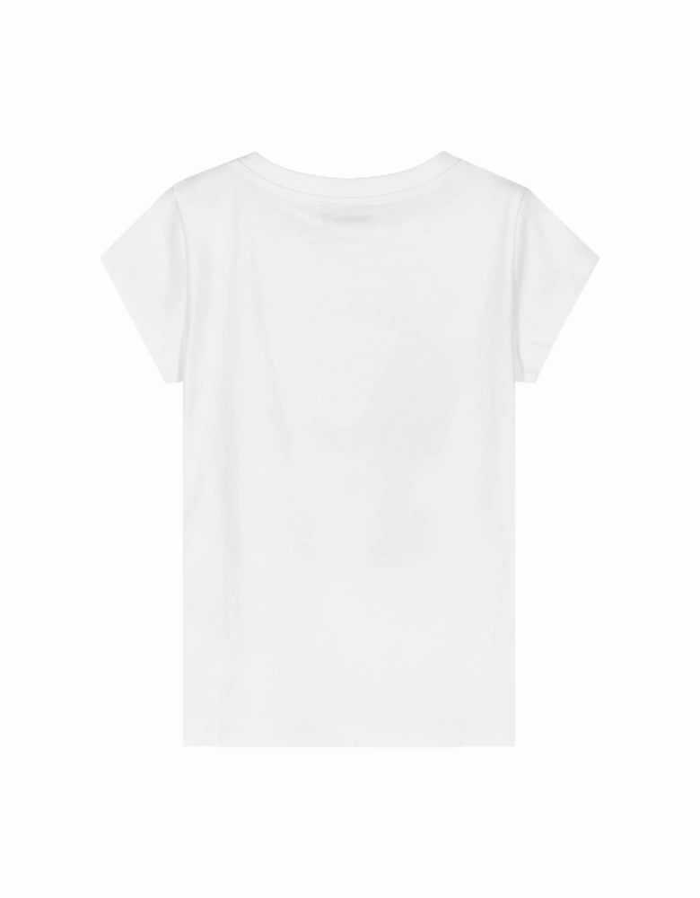 Girls Toy Bear Pom-Pom T-Shirt White