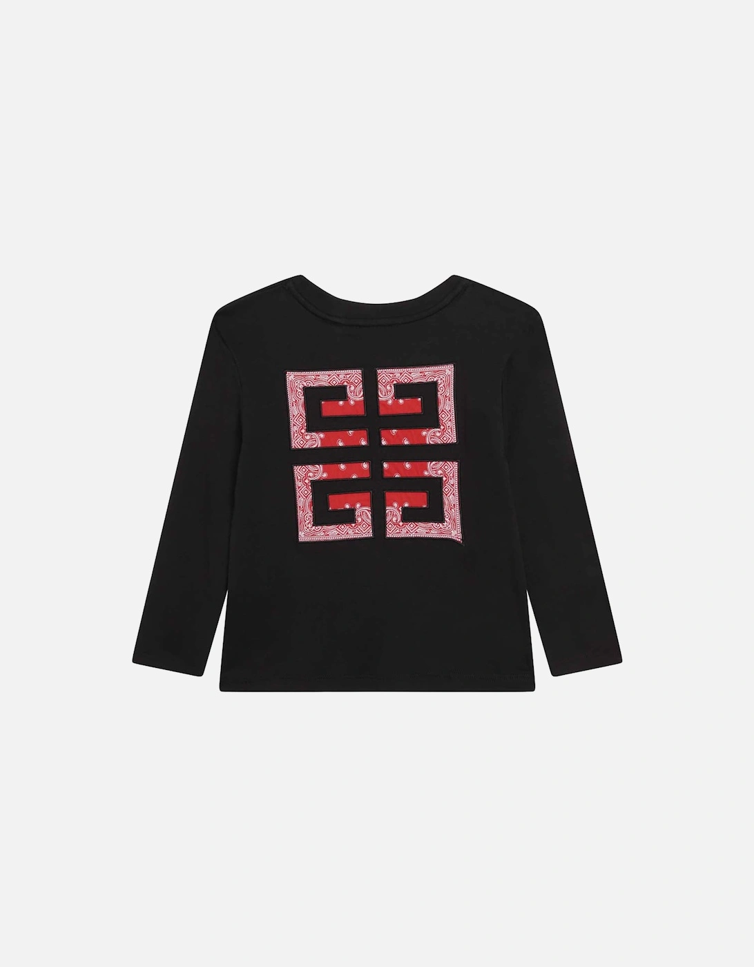 Kids Unisex Bandana Print Sweater Black