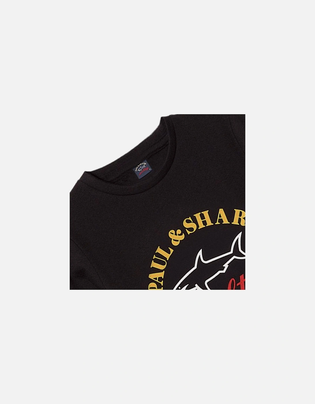 Boy's Long Sleeved Yachting Logo Print T-Shirt Black