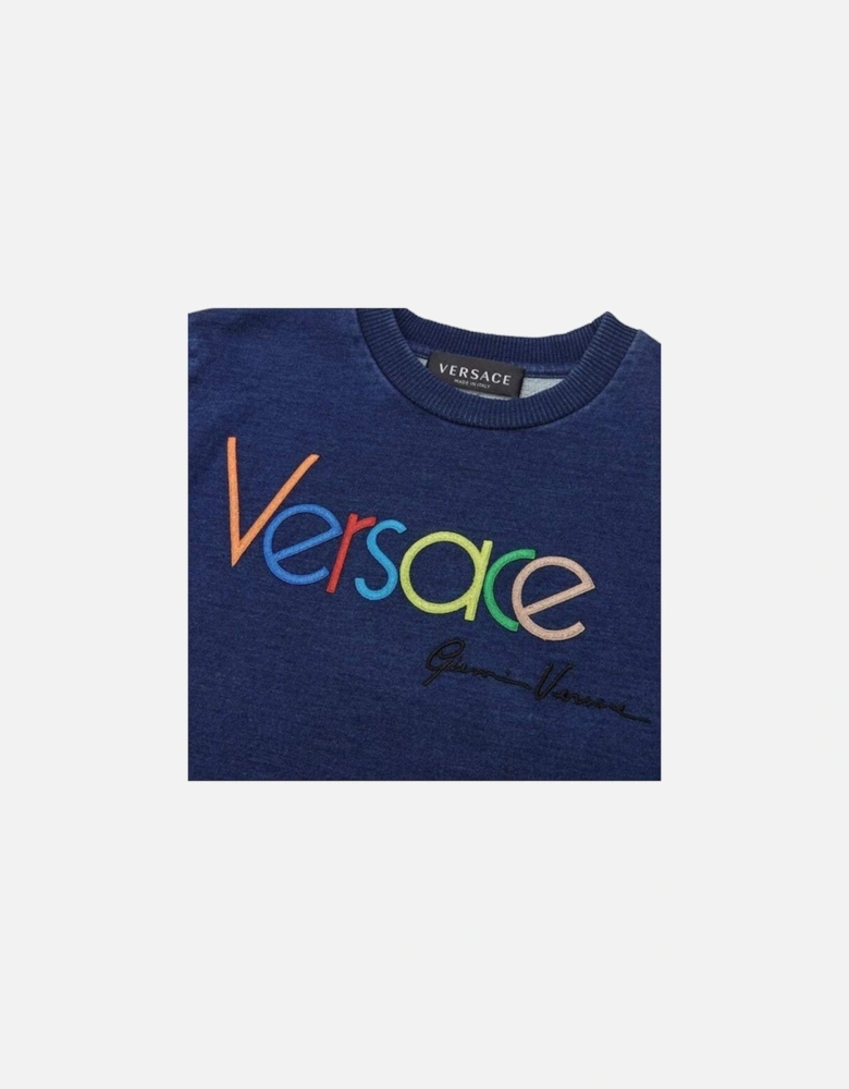 Boys Embroidered Sweater Blue