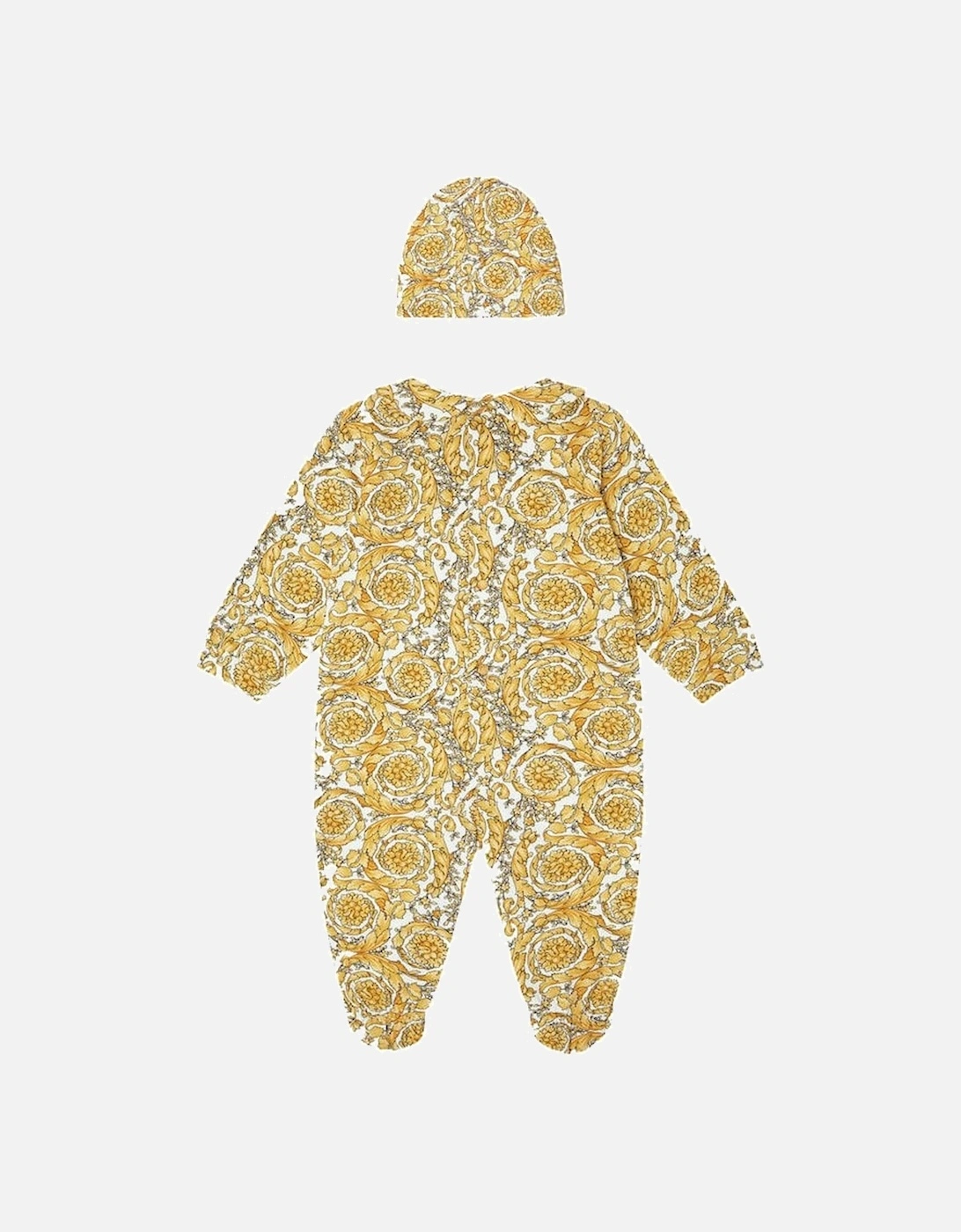 Baby Boys Barocco Print Gift Set Bib & Shirt Gold