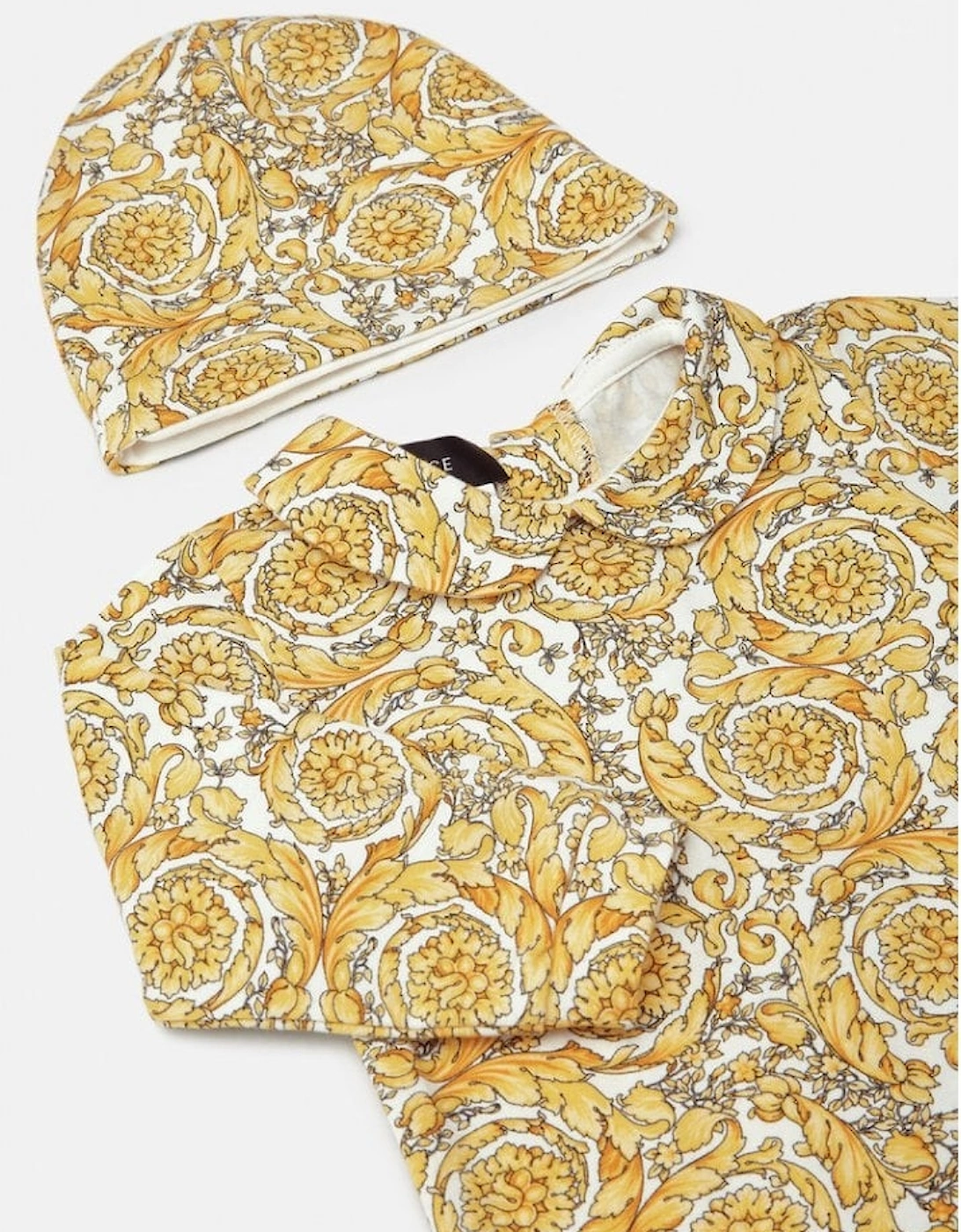 Baby Boys Barocco Print Gift Set Bib & Shirt Gold