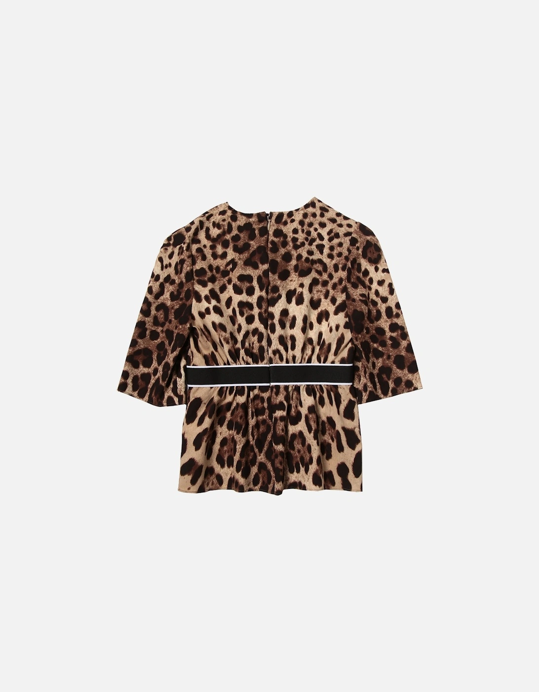Girls Leopard Print Blouse Brown