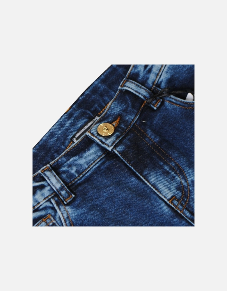 Young Boys Gold Button Jeans Blue