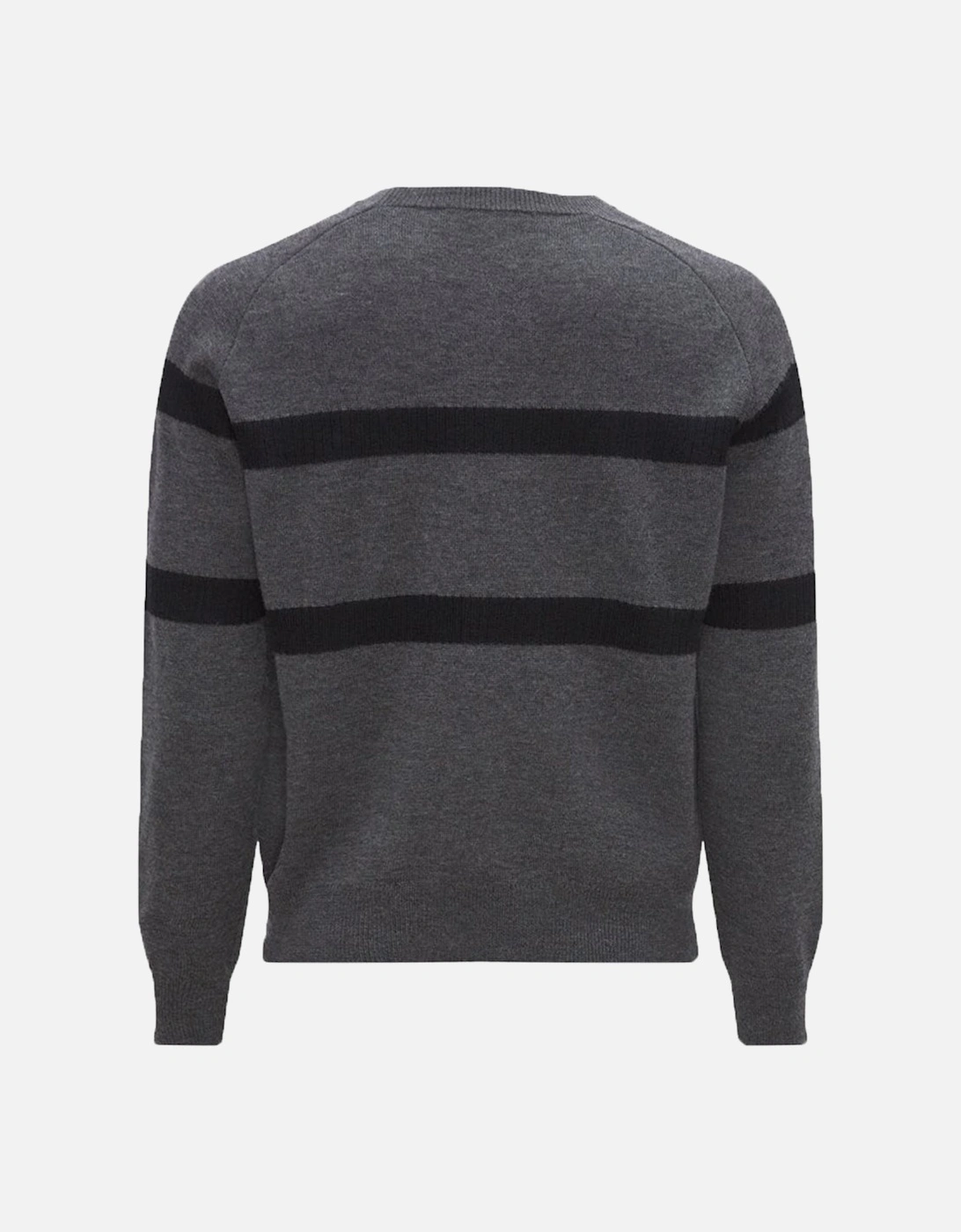Mens Twin Line Knitted Jumper Grey