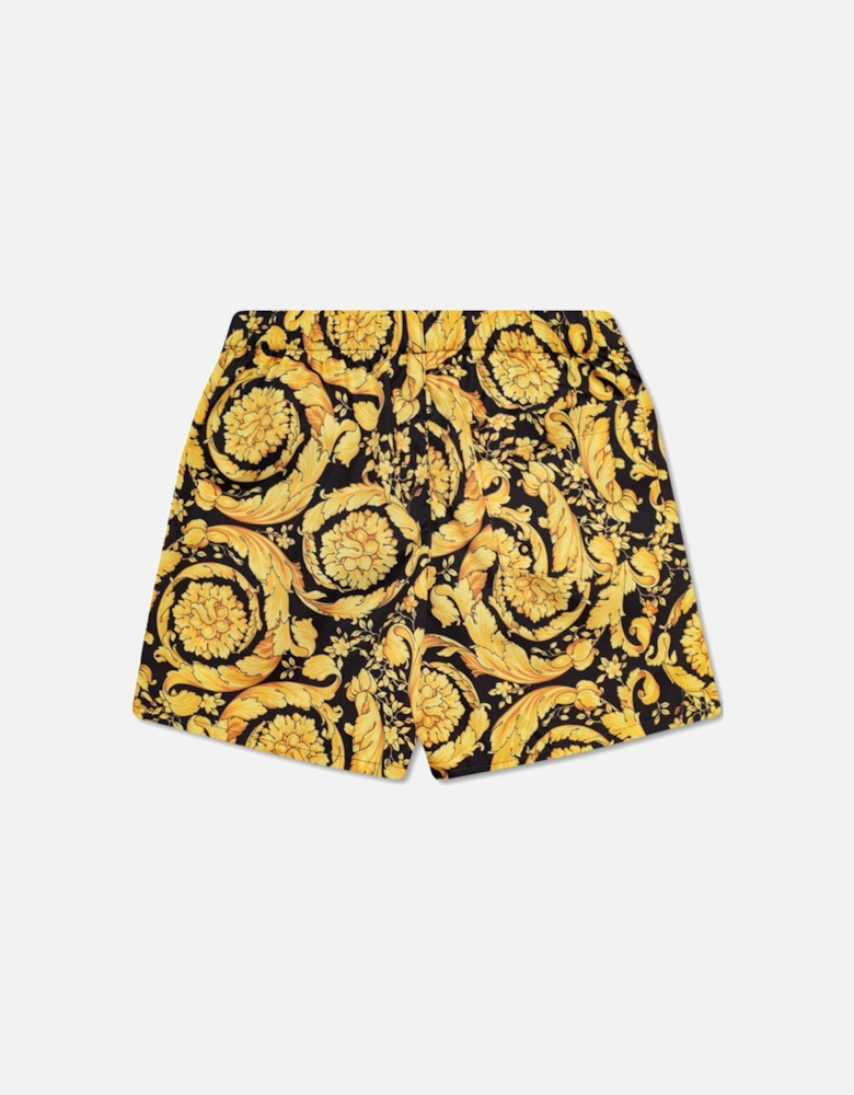 Boys Barocco Print Swim Shorts Gold