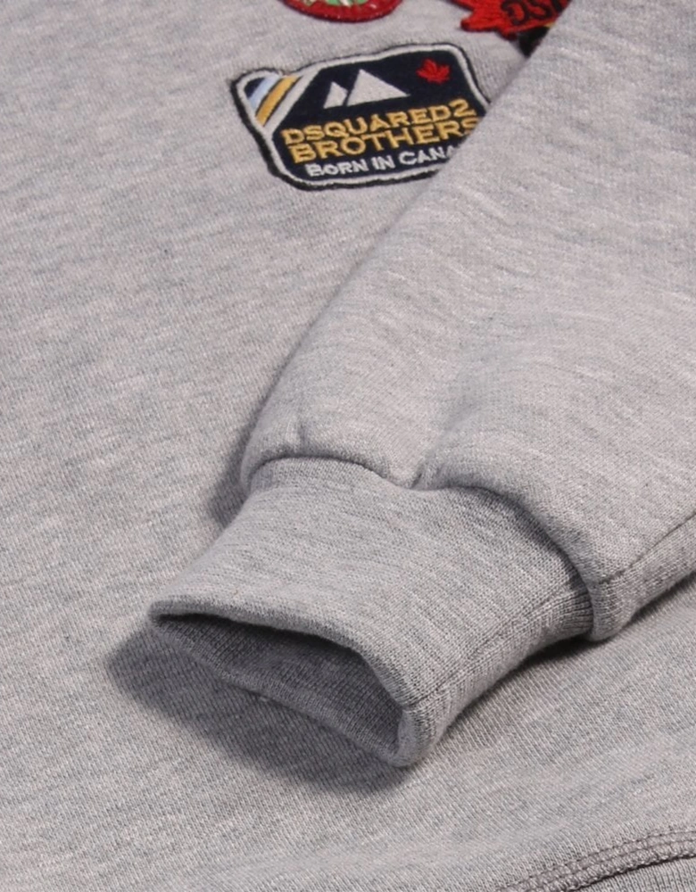 Boys Badge Sweatshirt Grey