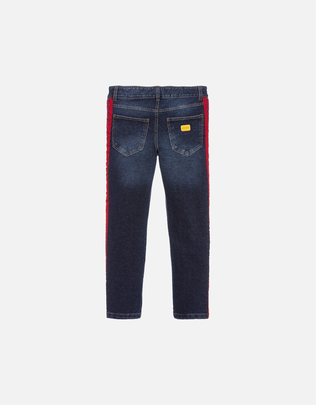 Boys Panel Jeans Blue & Red