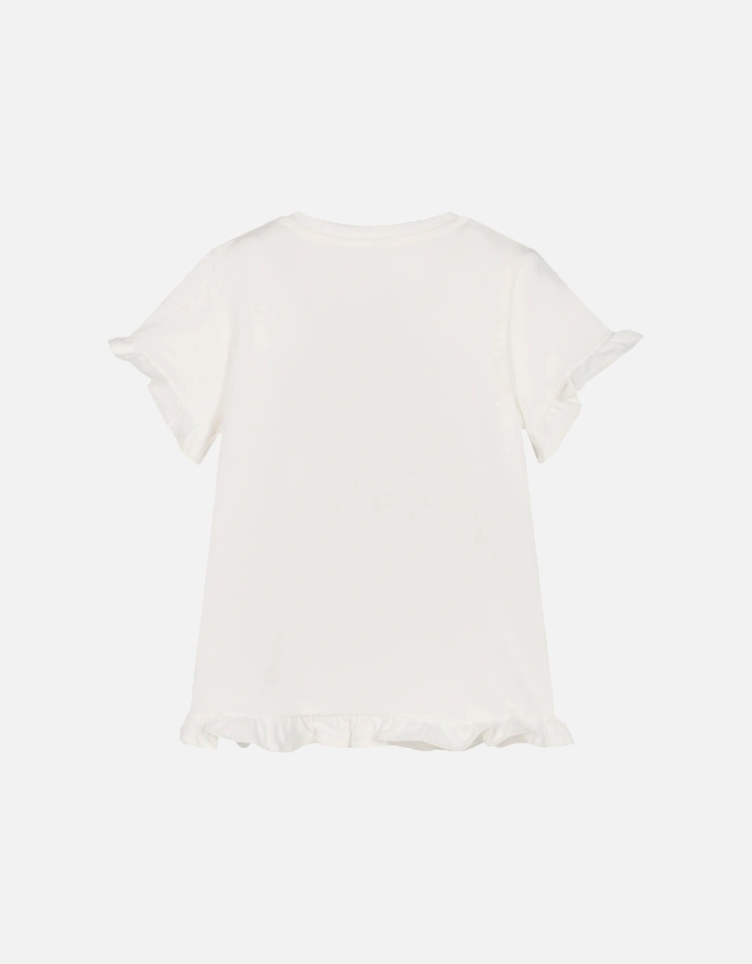 Baby Girls Teddy Print T-shirt White