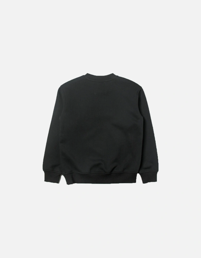 Unisex Kids Embossed Logo Sweater Black