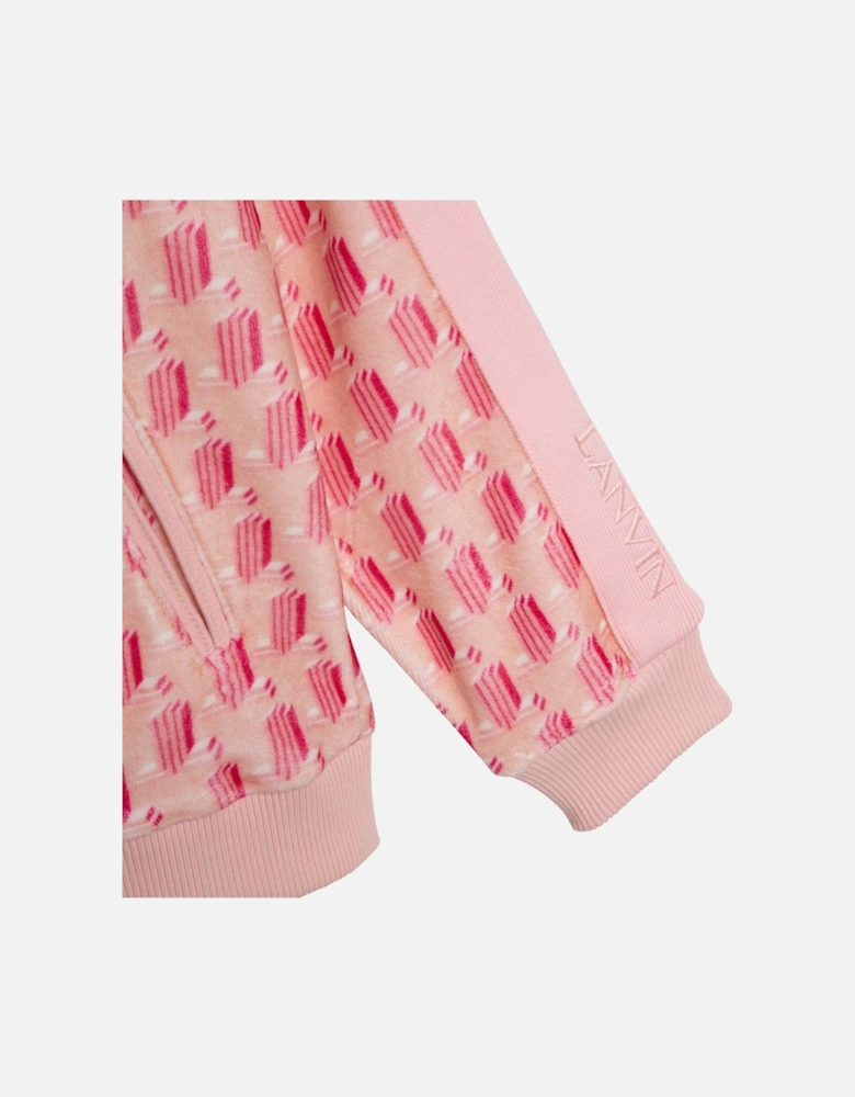 Girls Logo Zip Up Sweater Pink