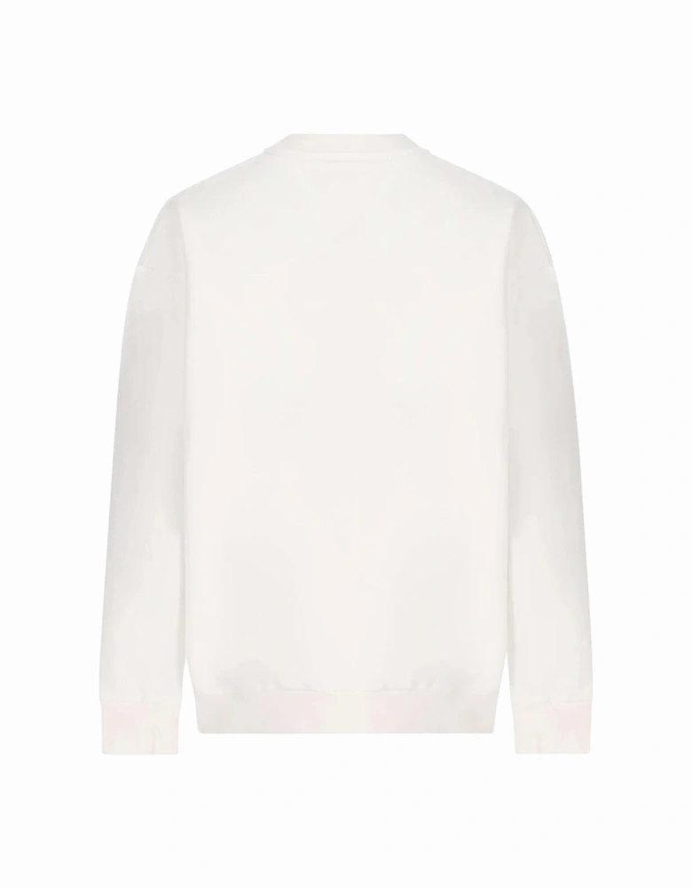 Girls Multicolour Logo Sweater White