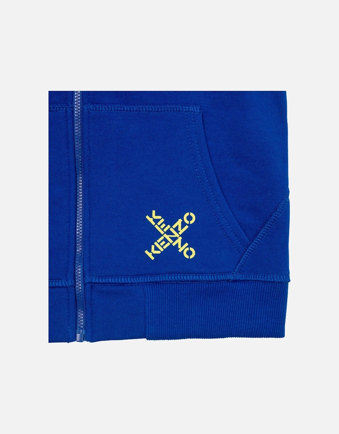 Boys Across Logo Zip Up Hoodie Blue