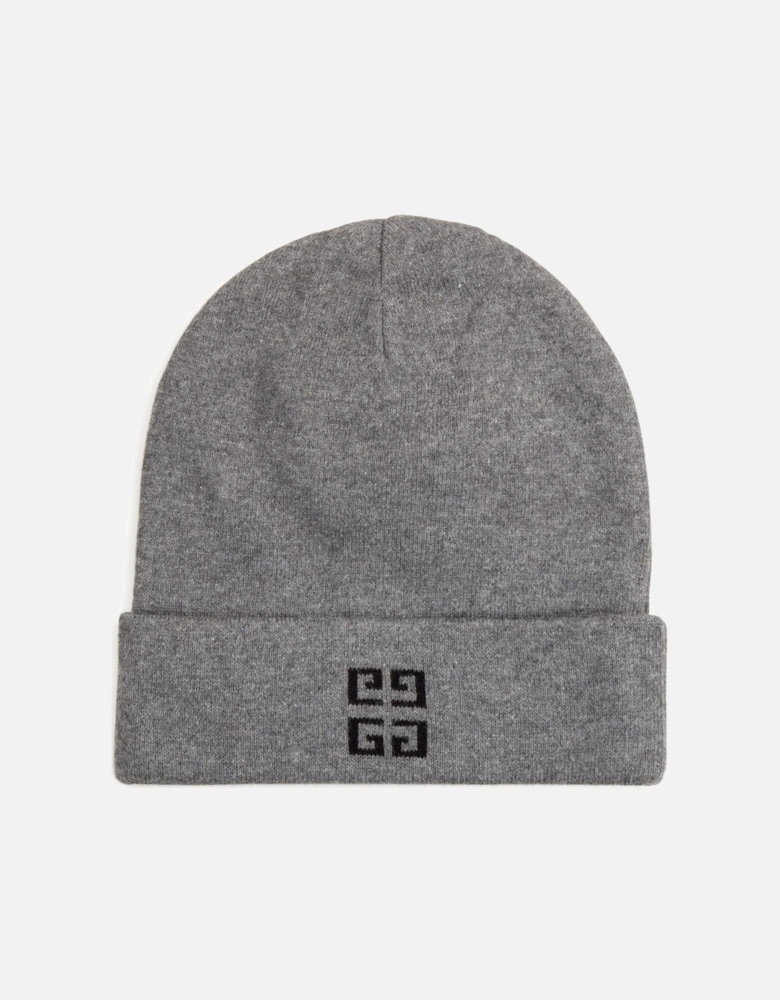 Boys 4G Logo Cashmere Blend Hat Grey