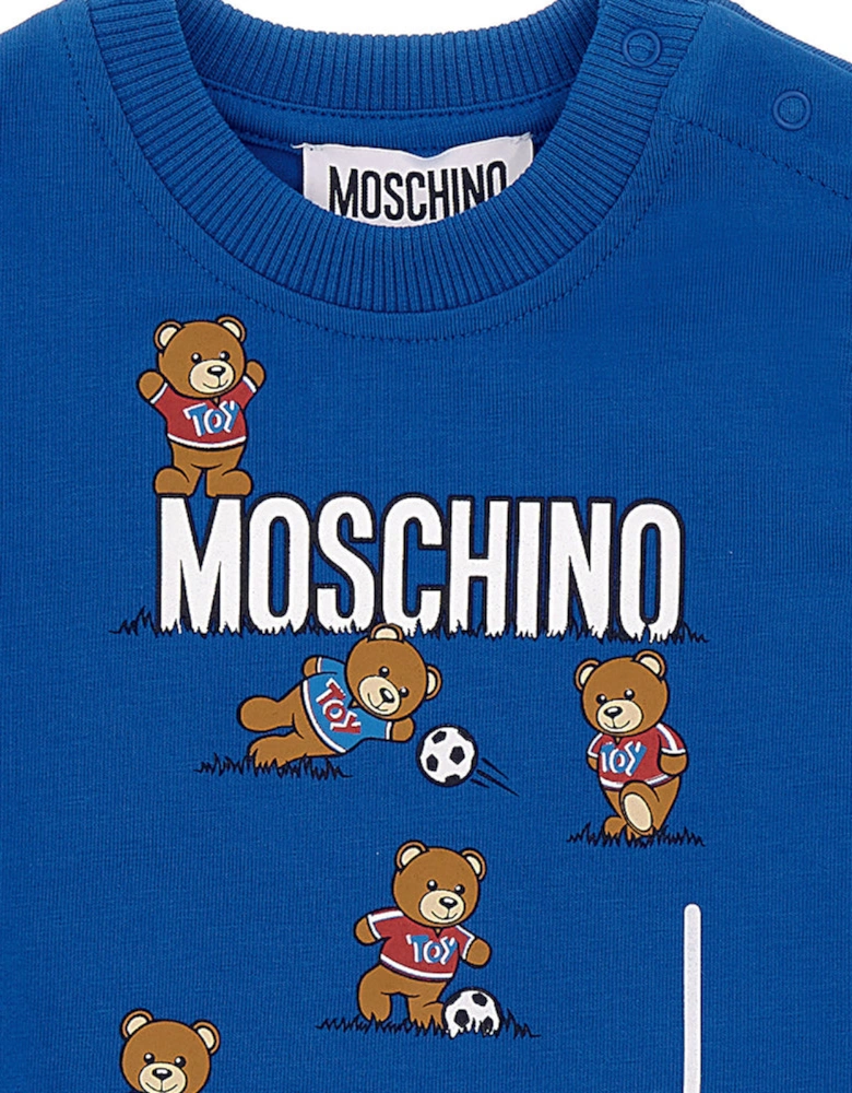 Baby Boys Football Print T-shirt Blue